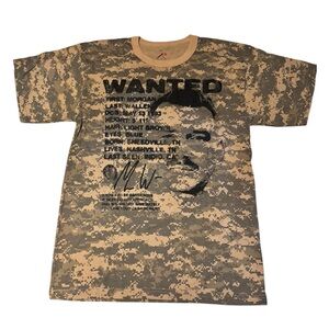 Official Morgan Wallen MW Wanted Camouflage Graphic T-Shirt
